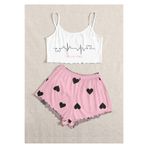 Silona Homewear Askılı Şort Pijama Takımı Love Your Heart Süpersoft