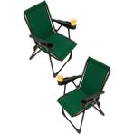 Silva 2 Adet Kamp Sandalyesi Bardaklıklı Lüks Piknik Sandalye Yeşil - 6456 Ecorce Tube Marron - Polyester