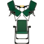 Silva 3 Adet Kamp Sandalyesi Bardaklıklı Lüks Piknik Sandalye Yeşil - 6456 Ecorce Tube Marron - Polyester