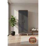 Silva 4 Raflı 1 Çekmeceli 2 Kapaklı Dolap: 60X30X163 Çam-Antrasit Şıklığı - Atlas Çam