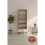 Silva 4 Raflı Tek Çekmeceli Kitaplık Çok Amaçlı Dolap: 60X30X163 Çam-Aytaşı Organizer - Atlas Çam