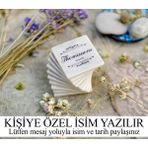 Silva - 6'lı Set Kişiselleştirilen Beyaz Mermer Bardak Altlığı - 10CM - Mesajla Isim Tarih Belirtin -Hediyelik Isimli Bardak Altlığı - 4 Nolu Dizayn
