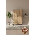 Silva Dolap 4 Raflı 2 Kapaklı 1 Çekmeceli 88X30X163 Antrasit-Çam