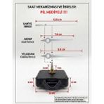 Silva Nature Akar Saat Mekanizması Sessiz Duvar Saat Mekanizması 14 mm Şaft -Kt Metal Akrep-Yelkovan-Saniye-Askılı - Gümüş