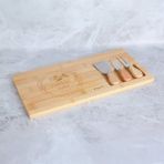 Silva Nature Bambu Peynir Sunum Tahtası ve 3’lü Paslanmaz Çelik Bıçak Seti – Şık Servis & Sunum 37X18X1,5CM - Çok Renkli