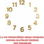 Silva Nature Duvar Saati Sayı ve Rakamları, Saat Rakamları 3,5 cm Yapışkanlı Pleksi Rakamlar - Altın