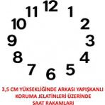 Silva Nature Duvar Saati Sayı ve Rakamları, Saat Rakamları 3,5 cm Yapışkanlı Pleksi Rakamlar - Siyah