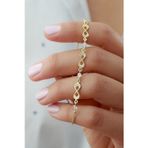 Silvano Jewelry 925 Ayar Gold 3'Lü Sonsuzluk Zirkon Taşlı Gümüş Bileklik