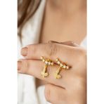 Silvano Jewelry 925 Ayar Gold 5 Taşlı Kelebek Gümüş Küpe