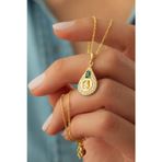Silvano Jewelry 925 Ayar Gold Zirkon Taşlı Tuğralı Gümüş Kolye
