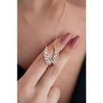 Silvano Jewelry 925 Ayar Gümüş Baget Taşlı Kanat Kolye