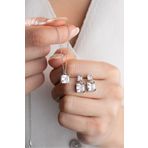 Silvano Jewelry 925 Ayar Gümüş Baget Taşlı Kolye Küpe Seti