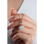 Silvano Jewelry 925 Ayar Gümüş Baget Taşlı Kuğu Kolye