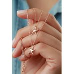 Silvano Jewelry 925 Ayar Gümüş Çiftli Deniz Yıldızı Kolye