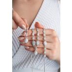 Silvano Jewelry 925 Ayar Gümüş Elmas Montür Takı Seti