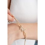 Silvano Jewelry 925 Ayar Gümüş Gold Baget Taşlı Kelebek Bileklik
