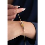 Silvano Jewelry 925 Ayar Gümüş Gold Kafesli Trend Dorika Bileklik