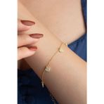 Silvano Jewelry 925 Ayar Gümüş Gold Kalpli Bileklik