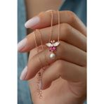 Silvano Jewelry 925 Ayar Gümüş Incili Kelebek Kolye