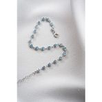 Silvano Jewelry 925 Ayar Gümüş Kalpli Aqua Su Yolu Bileklik