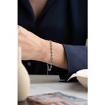 Silvano Jewelry 925 Ayar Gümüş Kalpli Zümrüt Su Yolu Bileklik