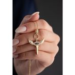 Silvano Jewelry 925 Ayar Gümüş Kanatlı Göz Kılıç Kolye