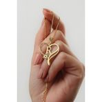 Silvano Jewelry 925 Ayar Gümüş Kişiye Özel Harfli Kalp Detaylı Papatya Kolye