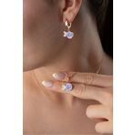 Silvano Jewelry 925 Ayar Gümüş Mor Mineli Balık (Kolye-Küpe) Takı Seti