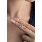 Silvano Jewelry 925 Ayar Gümüş Mor Taşlı Lotus Kolye