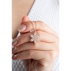 Silvano Jewelry 925 Ayar Gümüş Rose Baget Taşlı Kolye