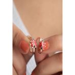 Silvano Jewelry 925 Ayar Gümüş Rose Uğurböceği Çocuk Küpesi