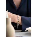 Silvano Jewelry 925 Ayar Gümüş Su Yolu Damla Zümrüt Taşlı Bileklik