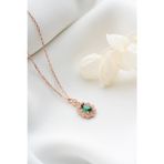 Silvano Jewelry 925 Ayar Gümüş Zümrüt Yeşili Damla Kolye
