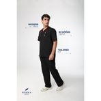 Silvatica Premium Workwear Erkek V Yaka Üst Scrubs Hemşire ve Doktor Forması Hastane Üniforması Cerrahi Üst