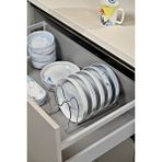 Silver 6 Bölmeli Tava, Tabak Ve Tencere Kapak Düzenleyici Raf, Çekmece Içi Organizer - Metal Paslanmaz Gümüş