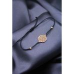 Silver And Silver 925 Ayar Gümüş Yeni Yaşam Çiçeği Siyah Makrome Bileklik