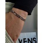 Silver Erkek Zincir Bileklik Kadın Paslanmaz Çelik Renk Atmaz Unısex Kararmaz Çelik Bileklik - Gümüş