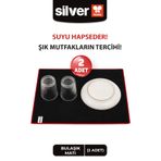 SİLVER HOME 2 Adet 40x50 cm Süper Emici Kalın Bulaşık Altlığı Kurulama Matı Büyük Boy Koku Yapmaz