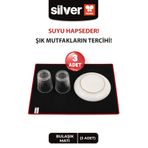 SİLVER HOME 3 Adet 40x50 cm Ultra Emici Kalın Bulaşık Altlığı Kurulama Matı Büyük Boy Koku Yapmaz