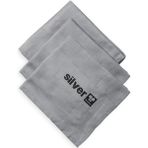 Silver Home 3'lü 42x68 cm Gri Mikrofiber Dekoratif Cam Bezi