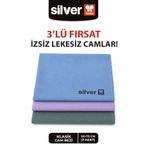 Silver Home Mikrofiber 50X70CM 3lü Klasik Cam Temizlik Bezi - Renkli