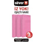 SİLVER HOME Silver Home 3'lü Mikrofiber Dekoratif Cam Bezi Pembe 40x40 Cm
