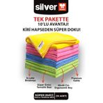 SİLVER HOME Toptan 10lu Mikrofiber Bez 265 Kalite Otel Restoran Cafe İşyeri Temizlik Bezi 40x40 cm Büyük Ebat