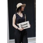 Silver & Polo Silver Polo Bej - Siyah Dokuma Hasır Kadın Portföy ve Clutch El Çantası SP1034