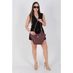 Silver & Polo Silver Polo Bordo - Bordo Mini Rolax Kadın Omuz Çantası SP1246