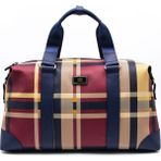 Silver & Polo Silver Polo Bordo - Lacivert Ekose Kadın Seyahat Çantası SP873