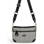 Silver & Polo Silver Polo Siyah - Siyah Kaz Ayağı Ekose Kadın Çapraz Çanta SP1160