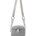Silver & Polo Silver Polo SP1144 Kadın Çapraz Çanta Kaz Ayağı Ekose Siyah-Kemik