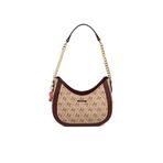 Silver Polo Silver & Polo SP1168 Kadın Omuz Çantası Monogram Koyu Bej-Bordo