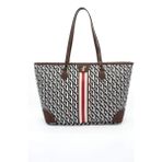 Silver & Polo Silver Polo SP1169 Kadın Omuz Çantası Çizgili 3D Ekose Siyah-Kahve